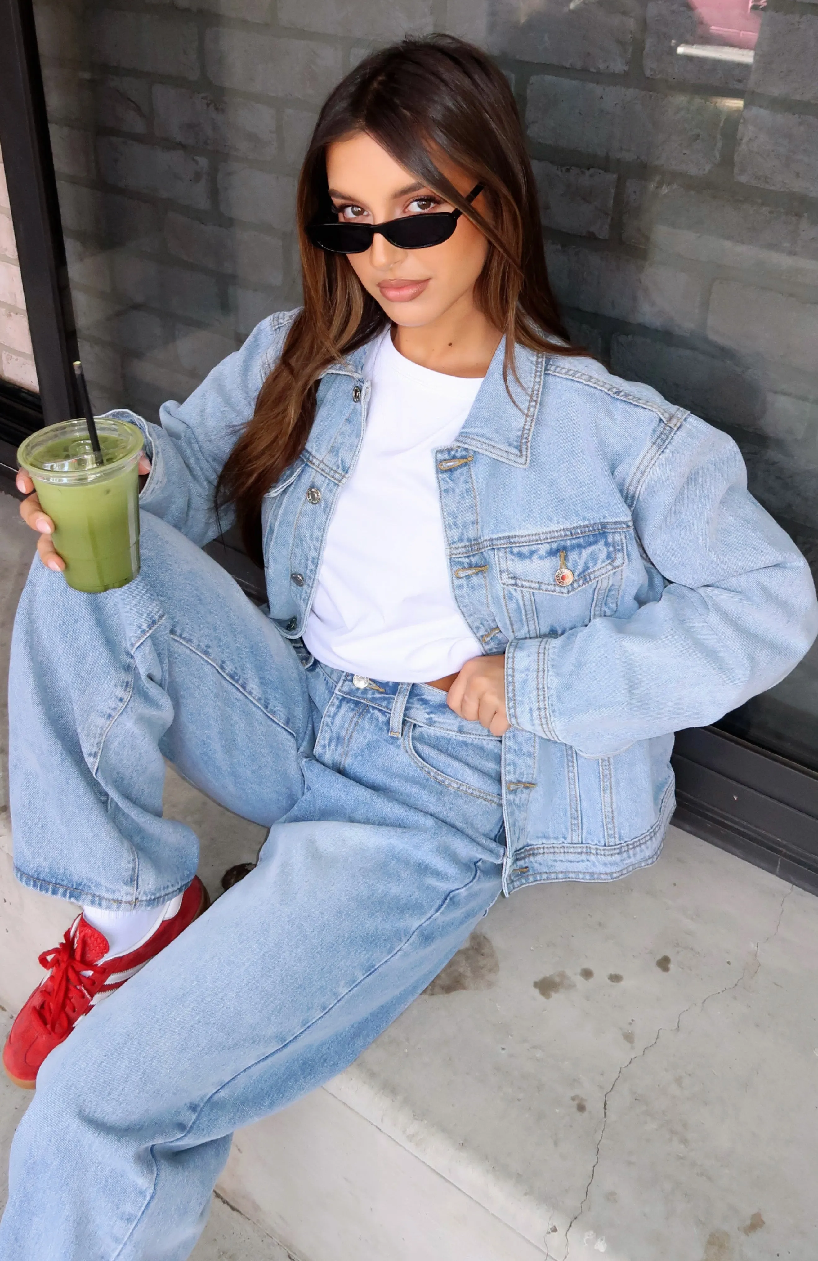 Back Street Denim Jacket Light Blue Wash sold by White Fox Boutique