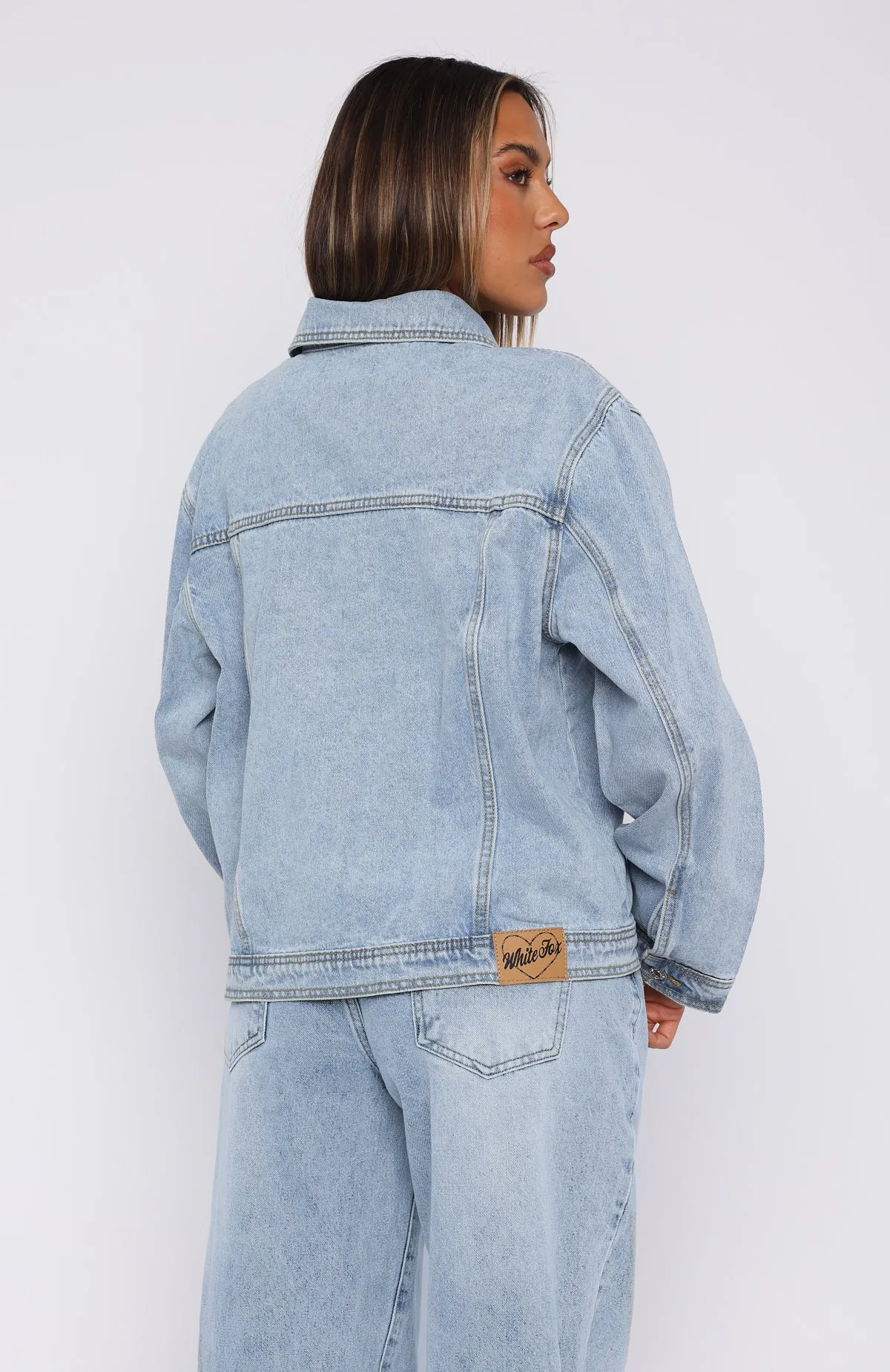 Back Street Denim Jacket Light Blue Wash sold by White Fox Boutique product image thumbnail 4