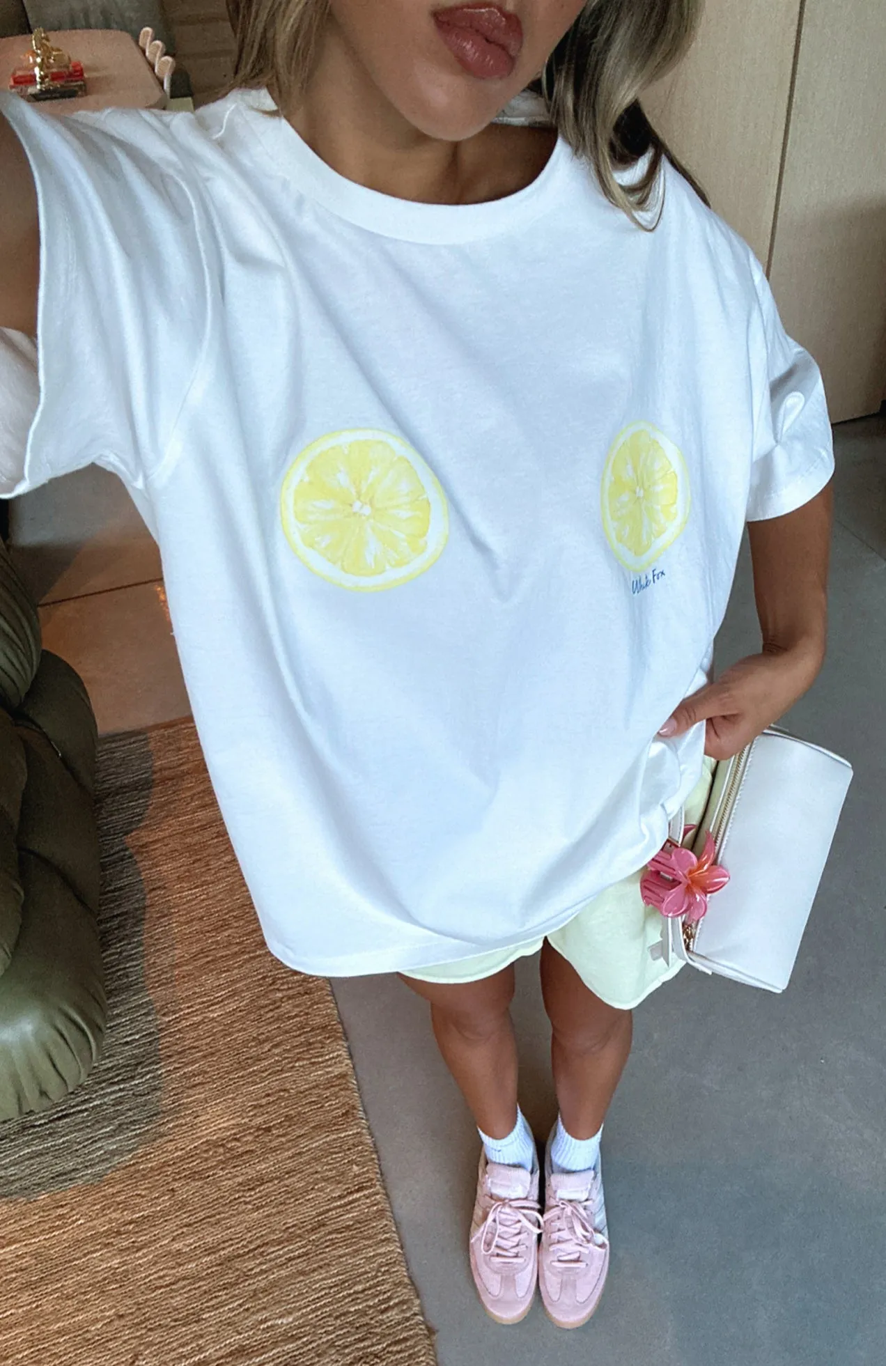 When Life Gives You Lemons Oversized Tee White sold by White Fox Boutique