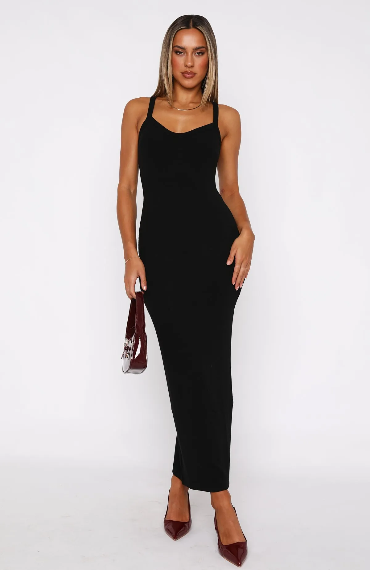 We Can Work It Out Ribbed Maxi Dress Black sold by White Fox Boutique product image thumbnail 2