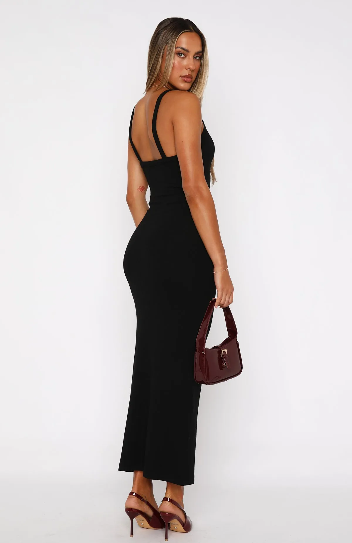 We Can Work It Out Ribbed Maxi Dress Black sold by White Fox Boutique product image thumbnail 4