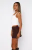 The Right One Mini Skort Chocolate sold by White Fox Boutique