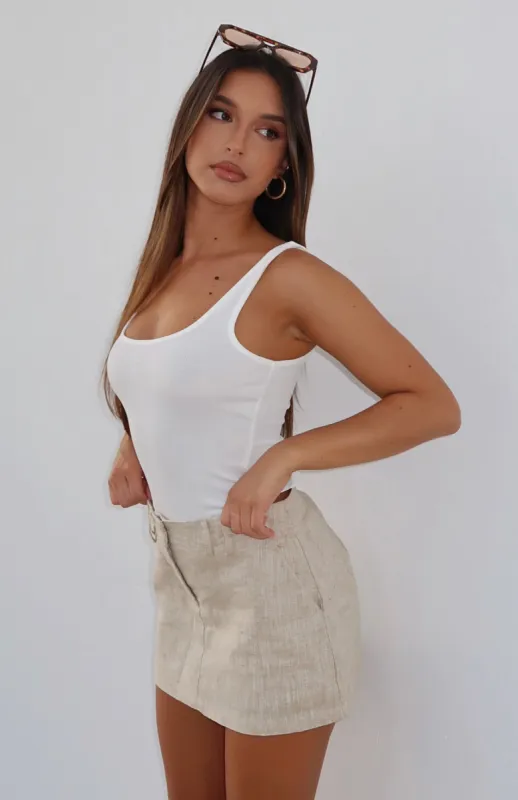 The Right One Mini Skort Oat sold by White Fox Boutique