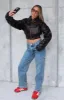Jaded Nights PU Bomber Jacket Dark Chocolate sold by White Fox Boutique