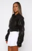 Jaded Nights PU Bomber Jacket Dark Chocolate sold by White Fox Boutique