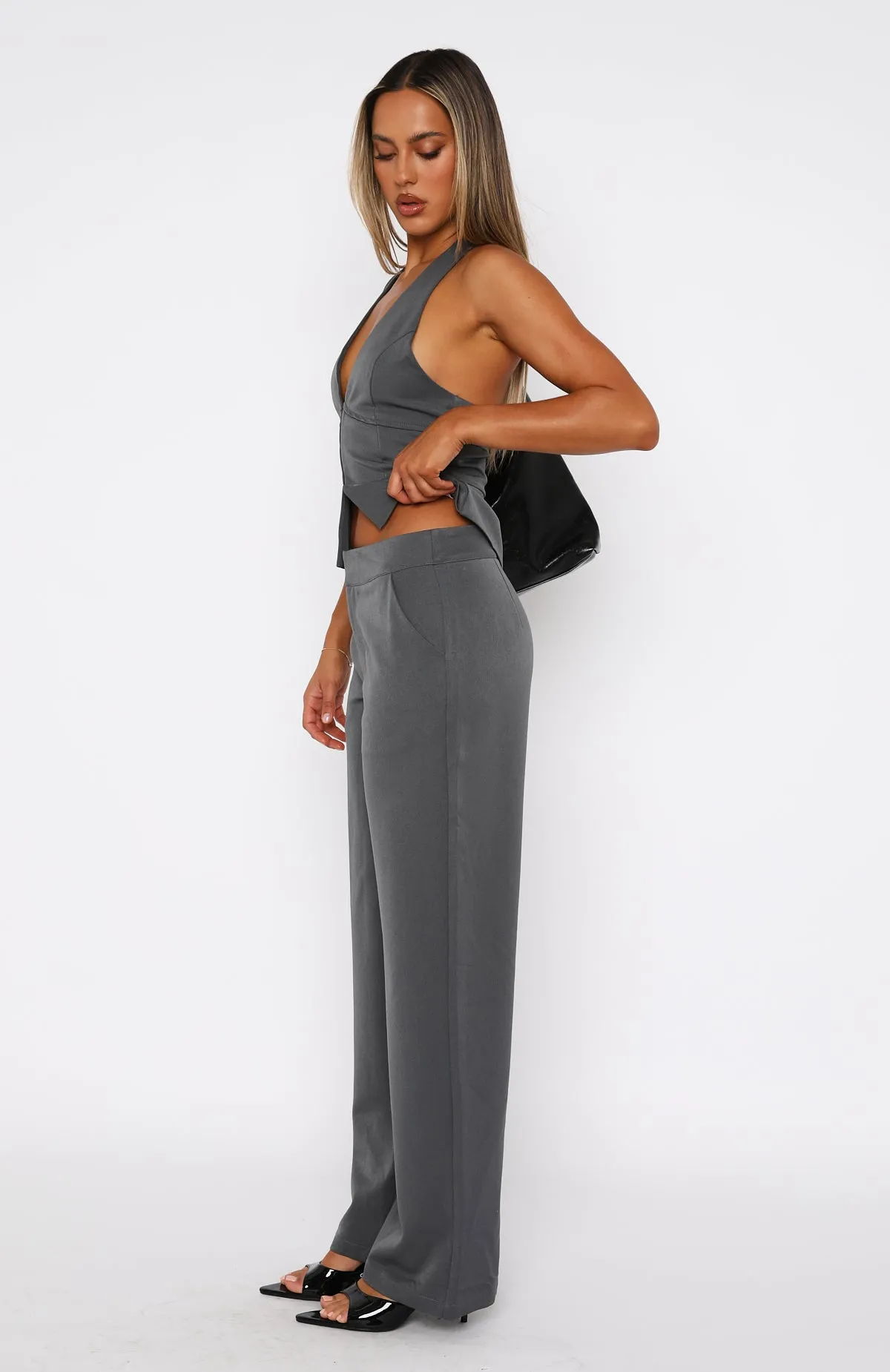 Only Acting Pants Charcoal sold by White Fox Boutique product image thumbnail 3