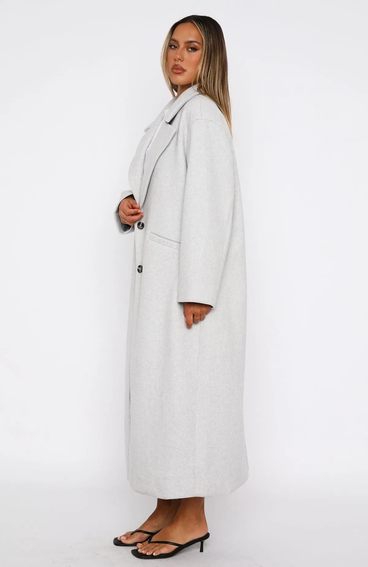 Smart Casual Oversized Coat Grey sold by White Fox Boutique product image thumbnail 3