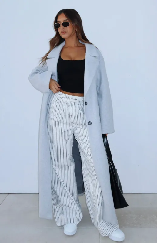 Smart Casual Oversized Coat Grey sold by White Fox Boutique