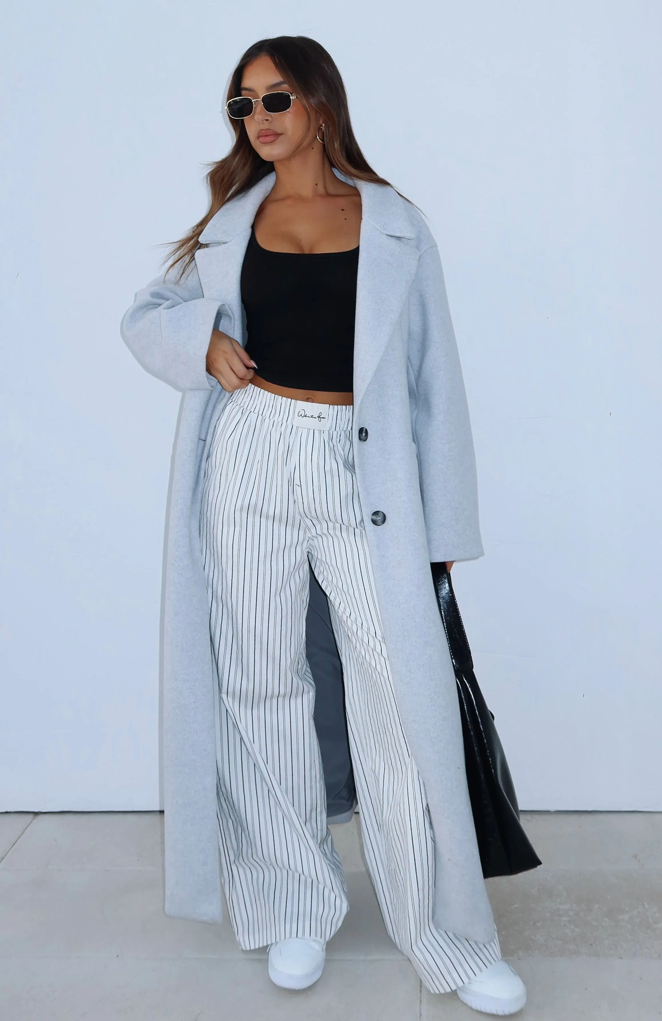 Smart Casual Oversized Coat Grey sold by White Fox Boutique