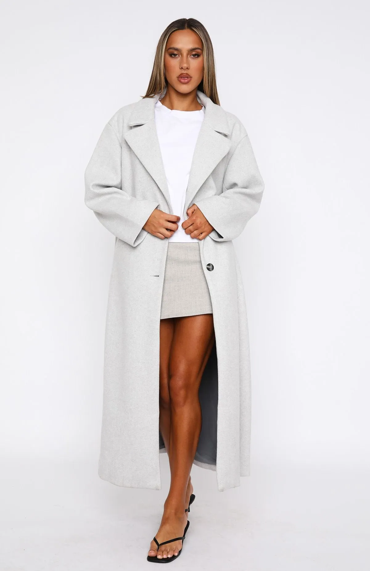 Smart Casual Oversized Coat Grey sold by White Fox Boutique product image thumbnail 2