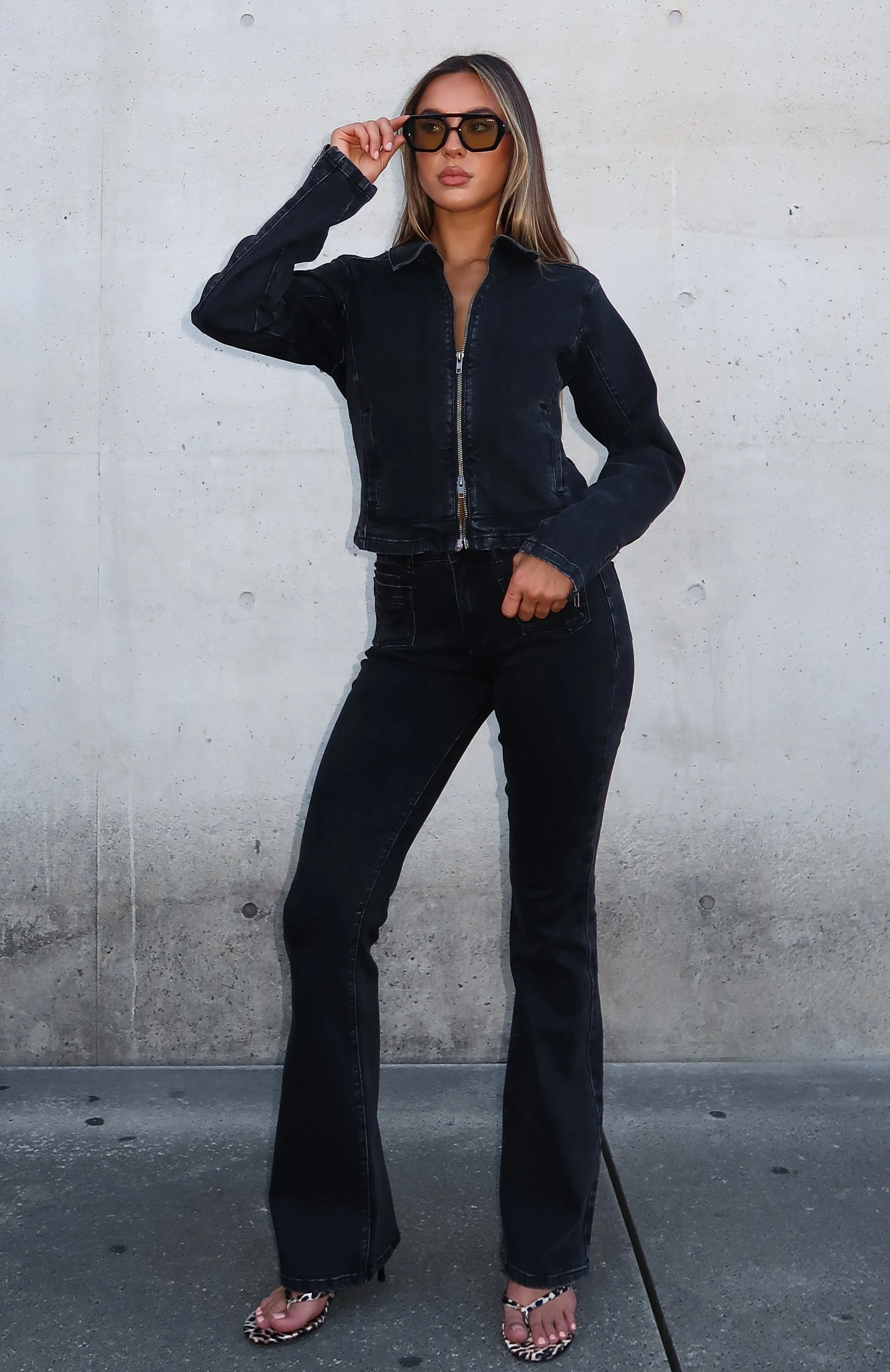 Kayla Denim Jacket Black Acid Wash sold by White Fox Boutique product image thumbnail 5