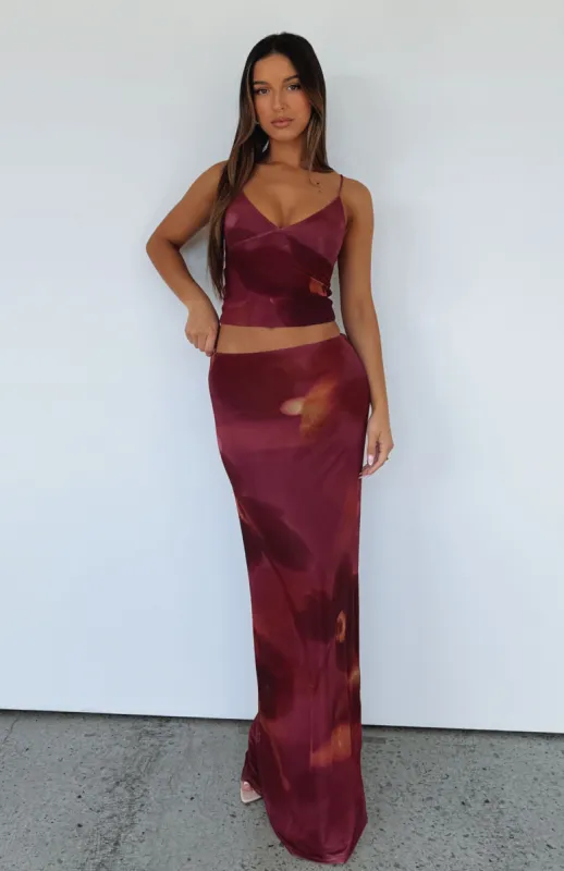 Sunset Girl Maxi Skirt Dark Romance sold by White Fox Boutique