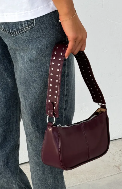 Sophia Shoulder Bag Burgundy sold by White Fox Boutique