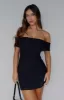 Got The Talent Off Shoulder Mini Dress Black sold by White Fox Boutique