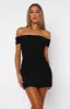 Got The Talent Off Shoulder Mini Dress Black sold by White Fox Boutique