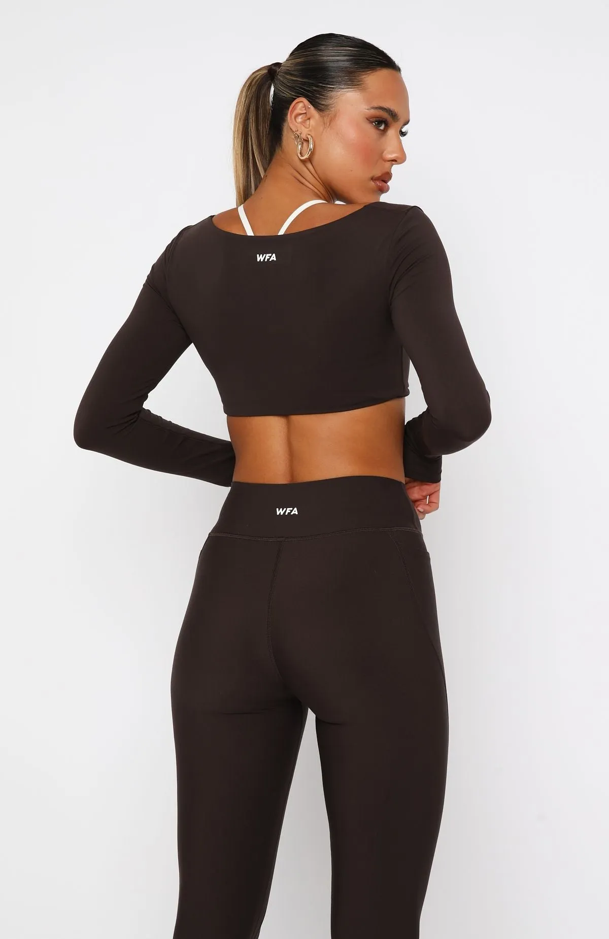 Thriving Long Sleeve Crop Espresso sold by White Fox Boutique product image thumbnail 4