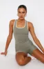 Hot Girl Walk Crop Olive/Cream sold by White Fox Boutique