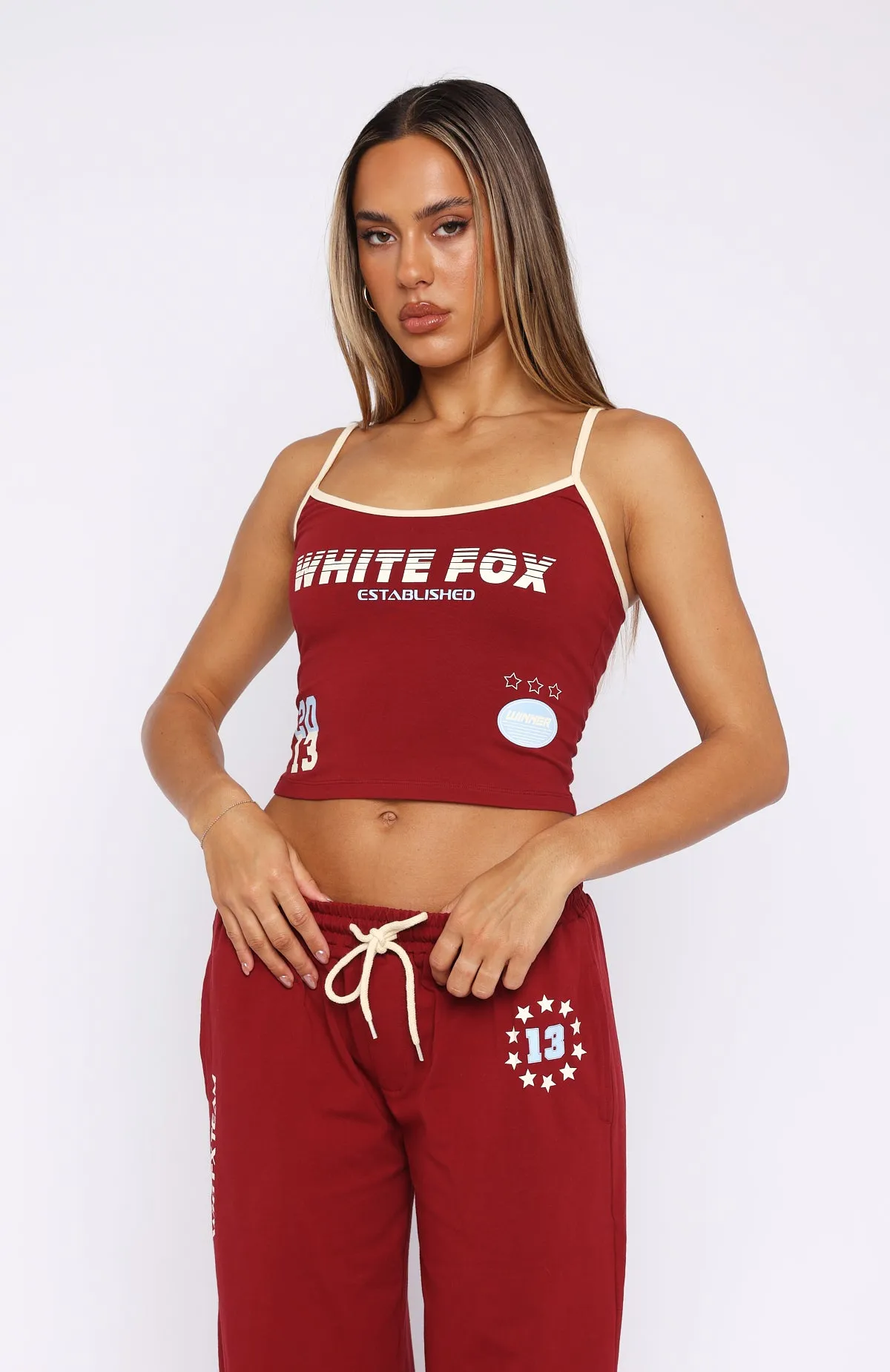Full Schedule Singlet Burgundy sold by White Fox Boutique product image thumbnail 2