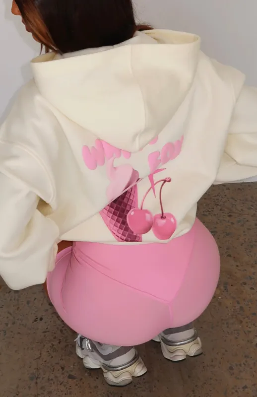 Happy Days Oversized Hoodie Cream sold by White Fox Boutique