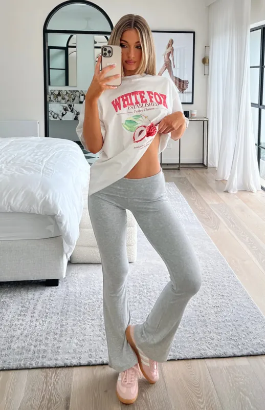 Out Of The Blue Flare Pants Light Grey Marle sold by White Fox Boutique