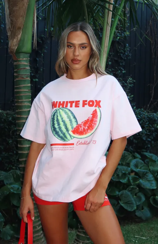 Euro Vacay Oversized Tee Pink sold by White Fox Boutique