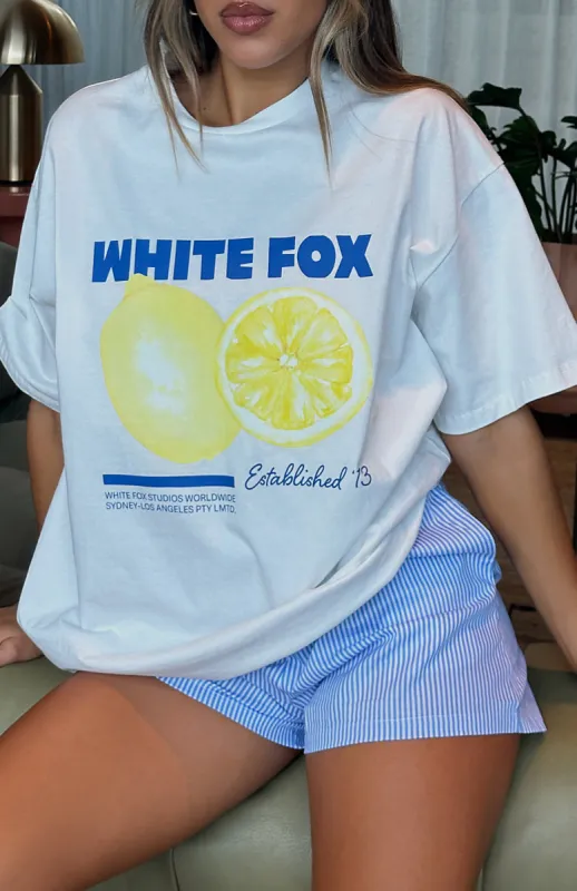 Gives You Lemons Oversized Tee White sold by White Fox Boutique