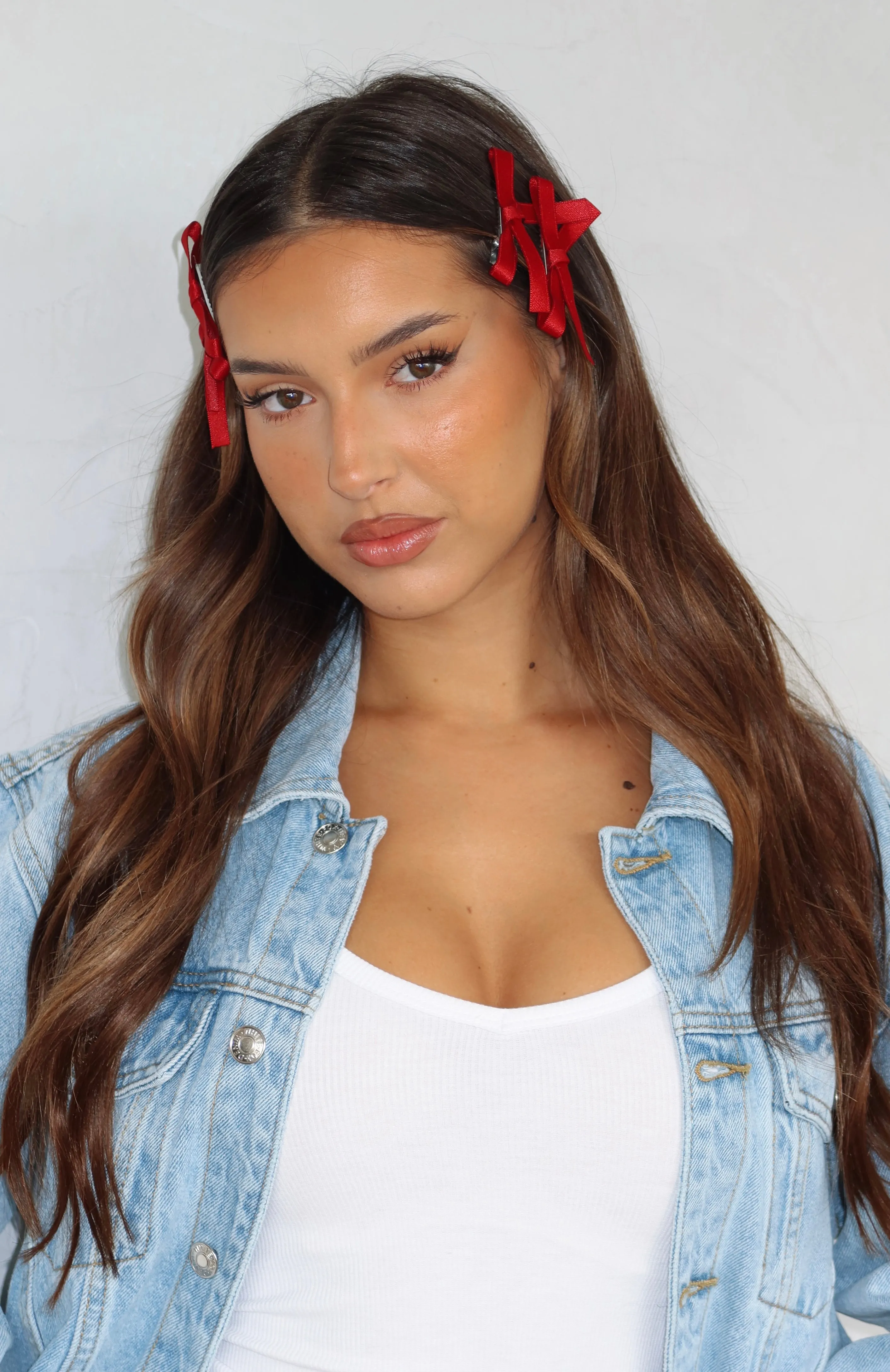 Cherry On Top Bow Hair Clips 4Pk Cherry sold by White Fox Boutique product image thumbnail 5