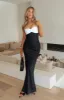 Think Of Me Maxi Dress Black/Off White sold by White Fox Boutique