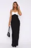 Think Of Me Maxi Dress Black/Off White sold by White Fox Boutique