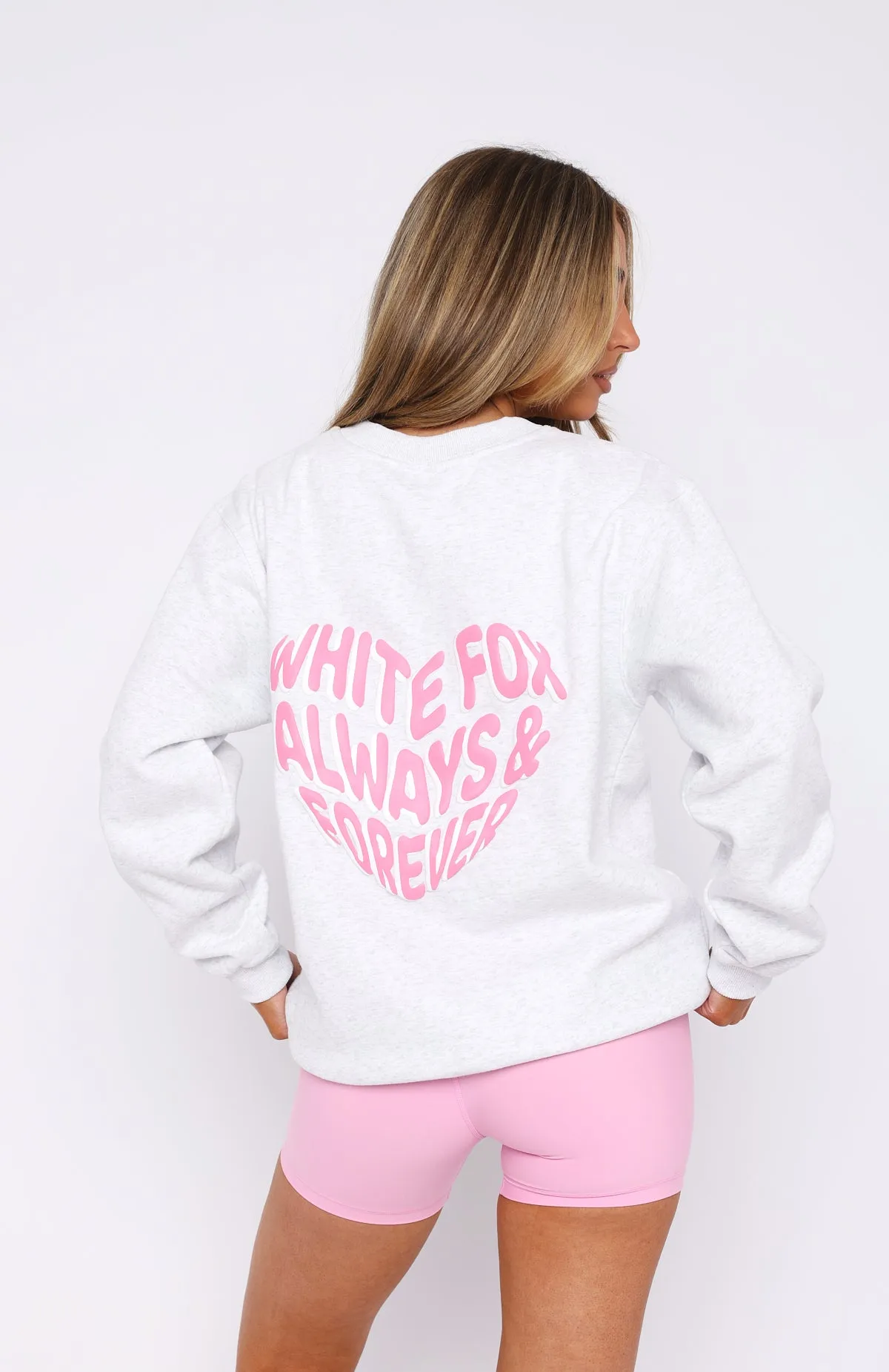 Head Over Heart Oversized Sweater Grey Marle sold by White Fox Boutique product image thumbnail 4