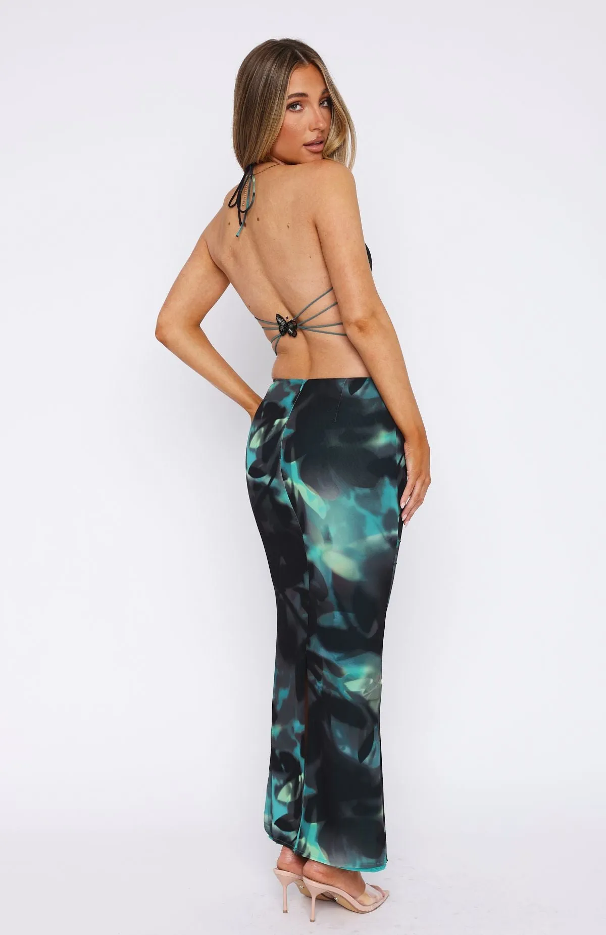 No Later Maxi Skirt Jade Wings sold by White Fox Boutique product image thumbnail 4