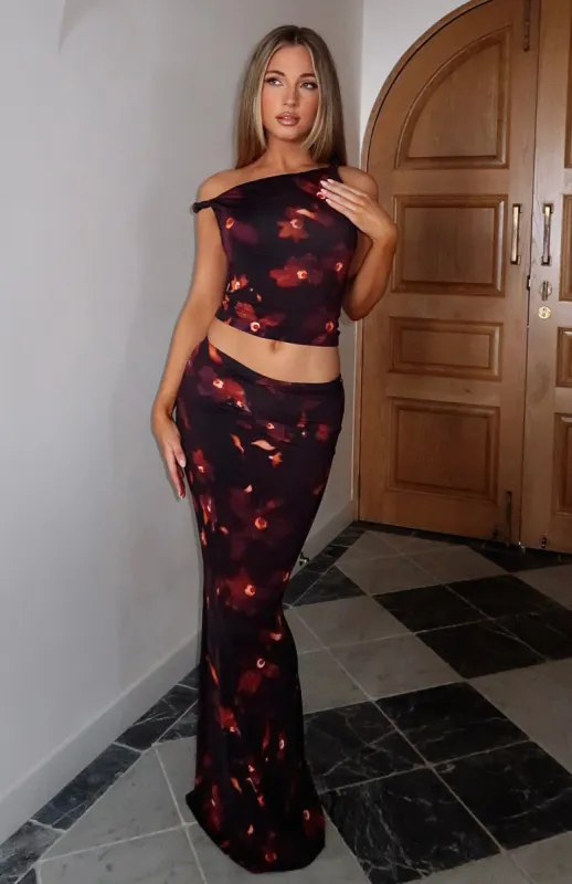 Sweet Salutations Maxi Skirt Ochre Blossom sold by White Fox Boutique