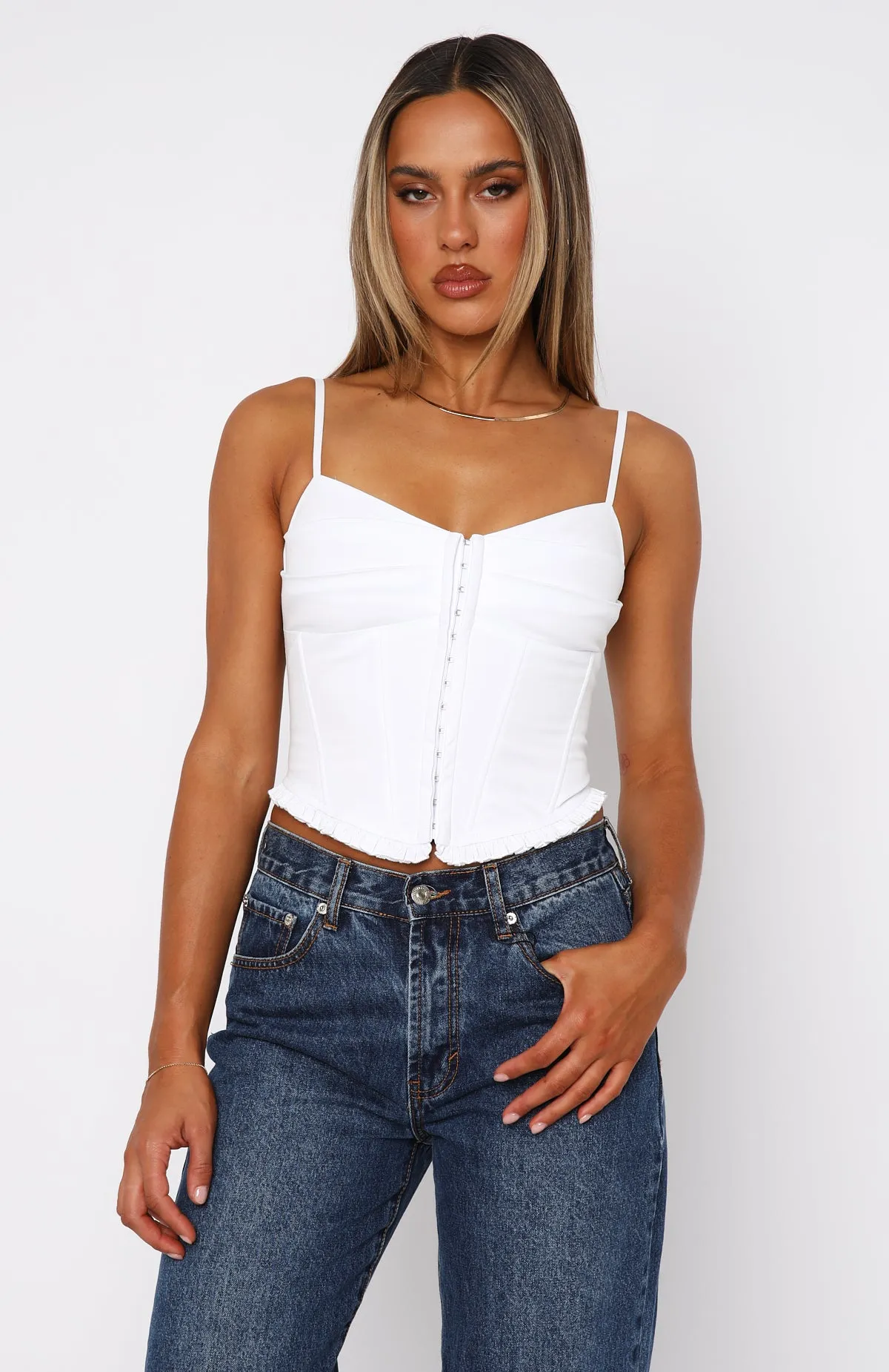 Striking Out Bustier White sold by White Fox Boutique product image thumbnail 2