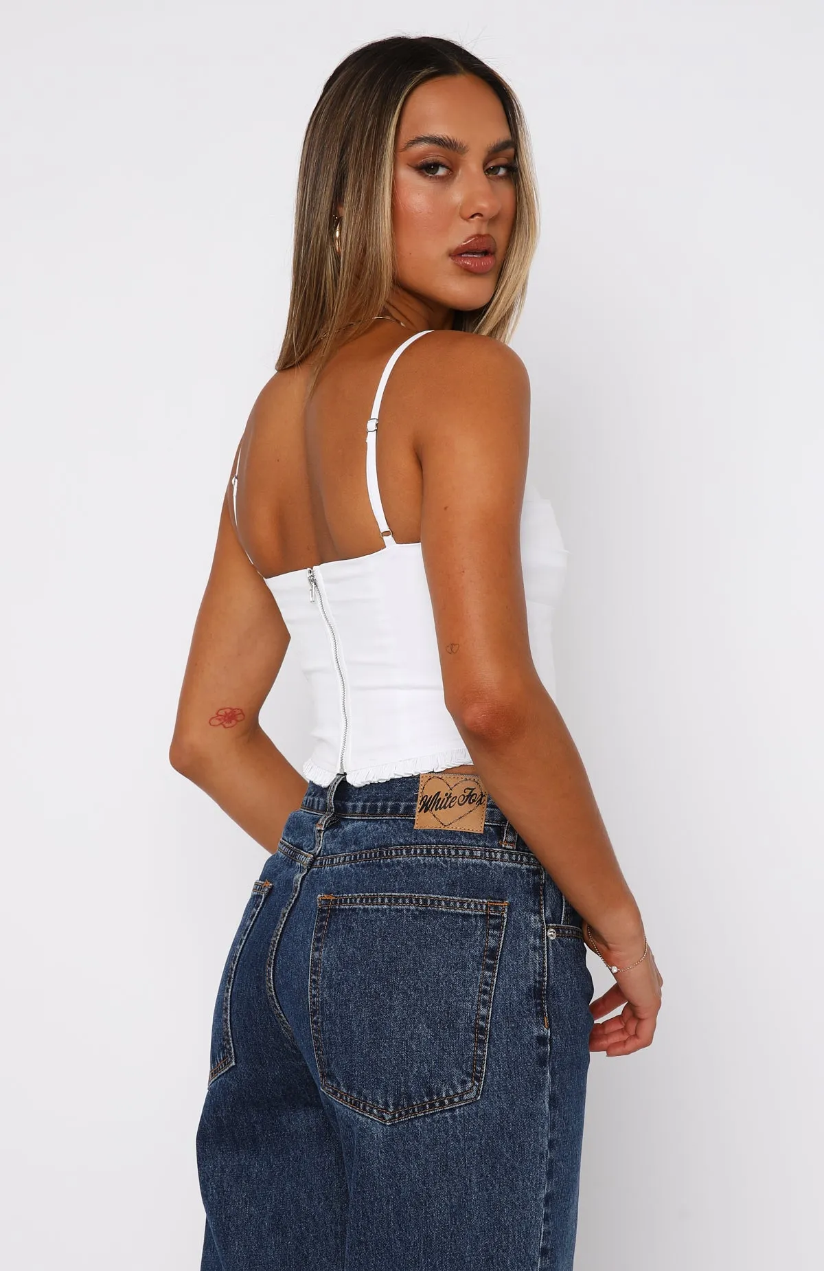 Striking Out Bustier White sold by White Fox Boutique product image thumbnail 4