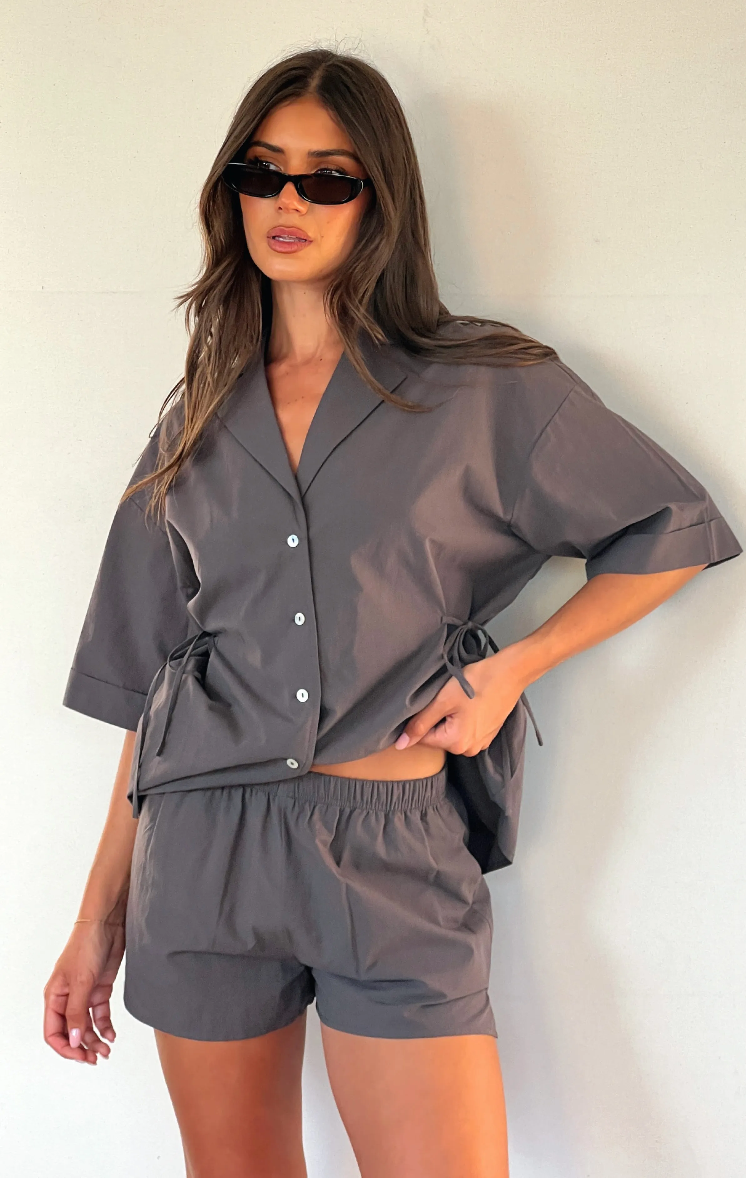 Making My Own Way Shorts Chocolate sold by White Fox Boutique