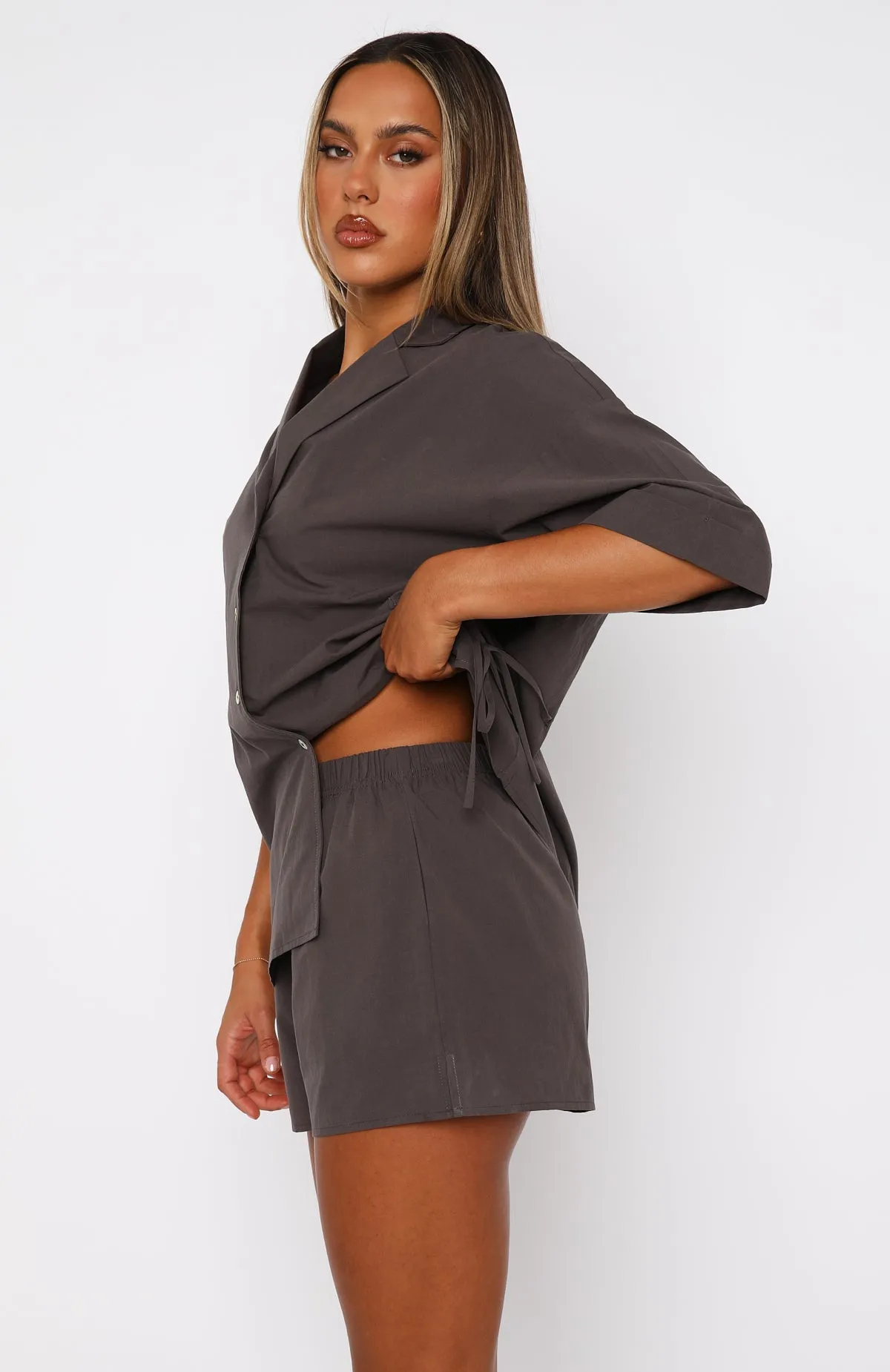 Making My Own Way Shorts Chocolate sold by White Fox Boutique product image thumbnail 3