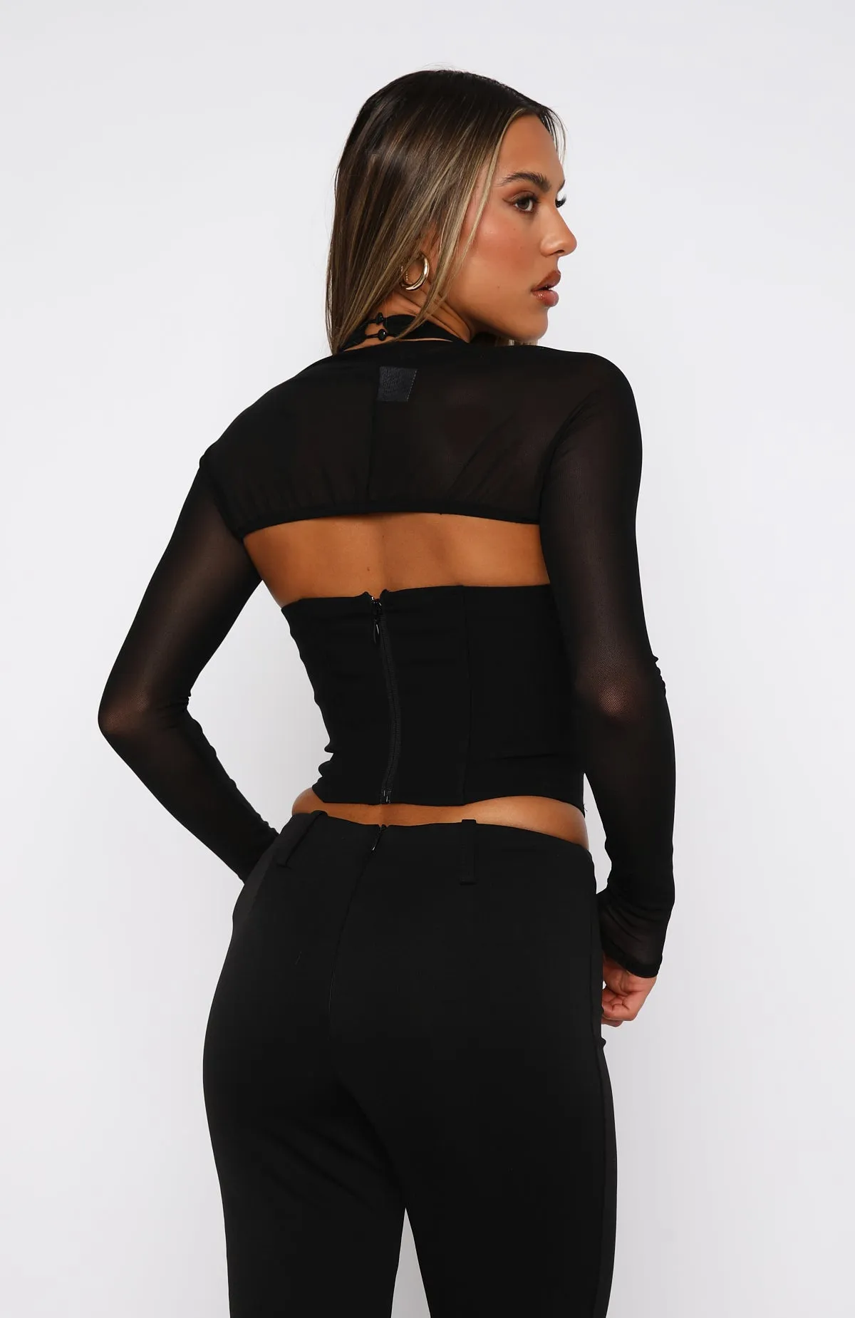 Favourite Person Long Sleeve Bustier Black sold by White Fox Boutique product image thumbnail 4