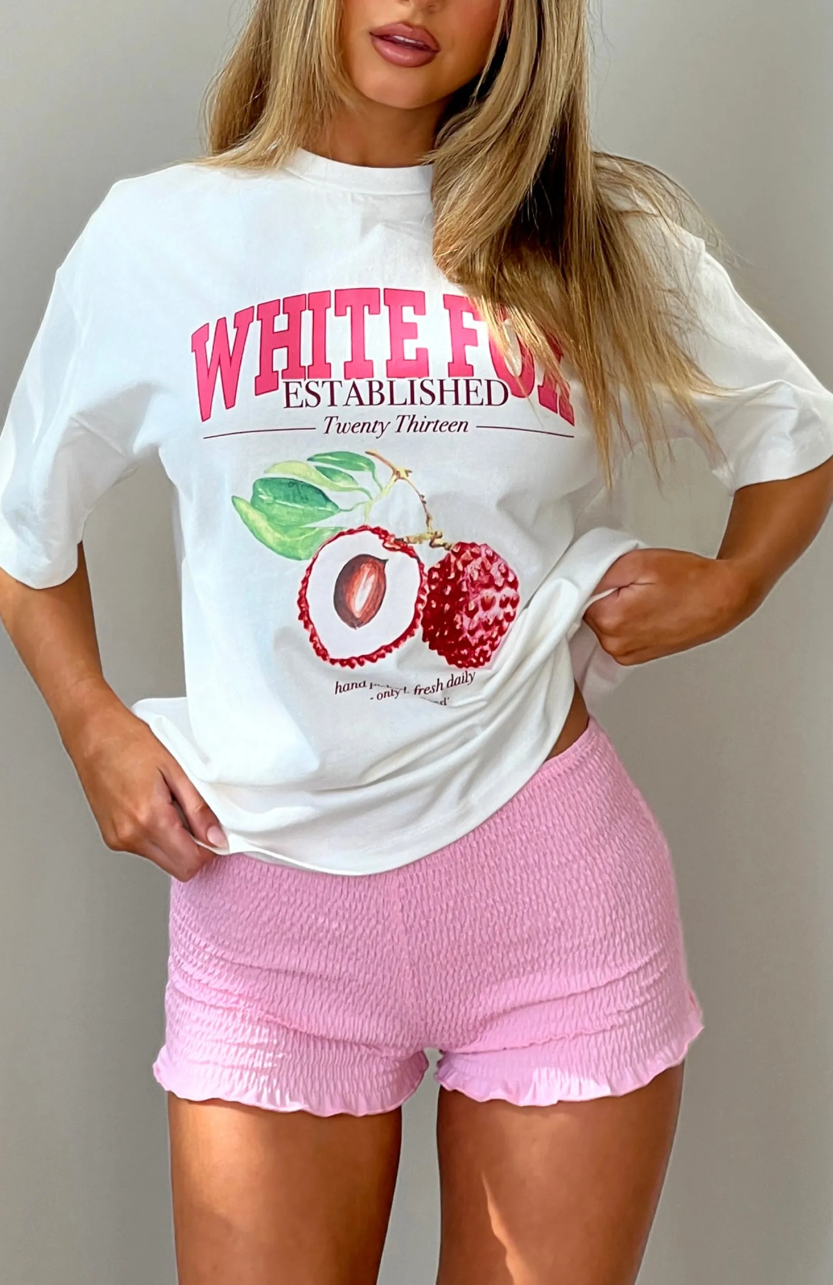 Hand Picked Oversized Tee White sold by White Fox Boutique