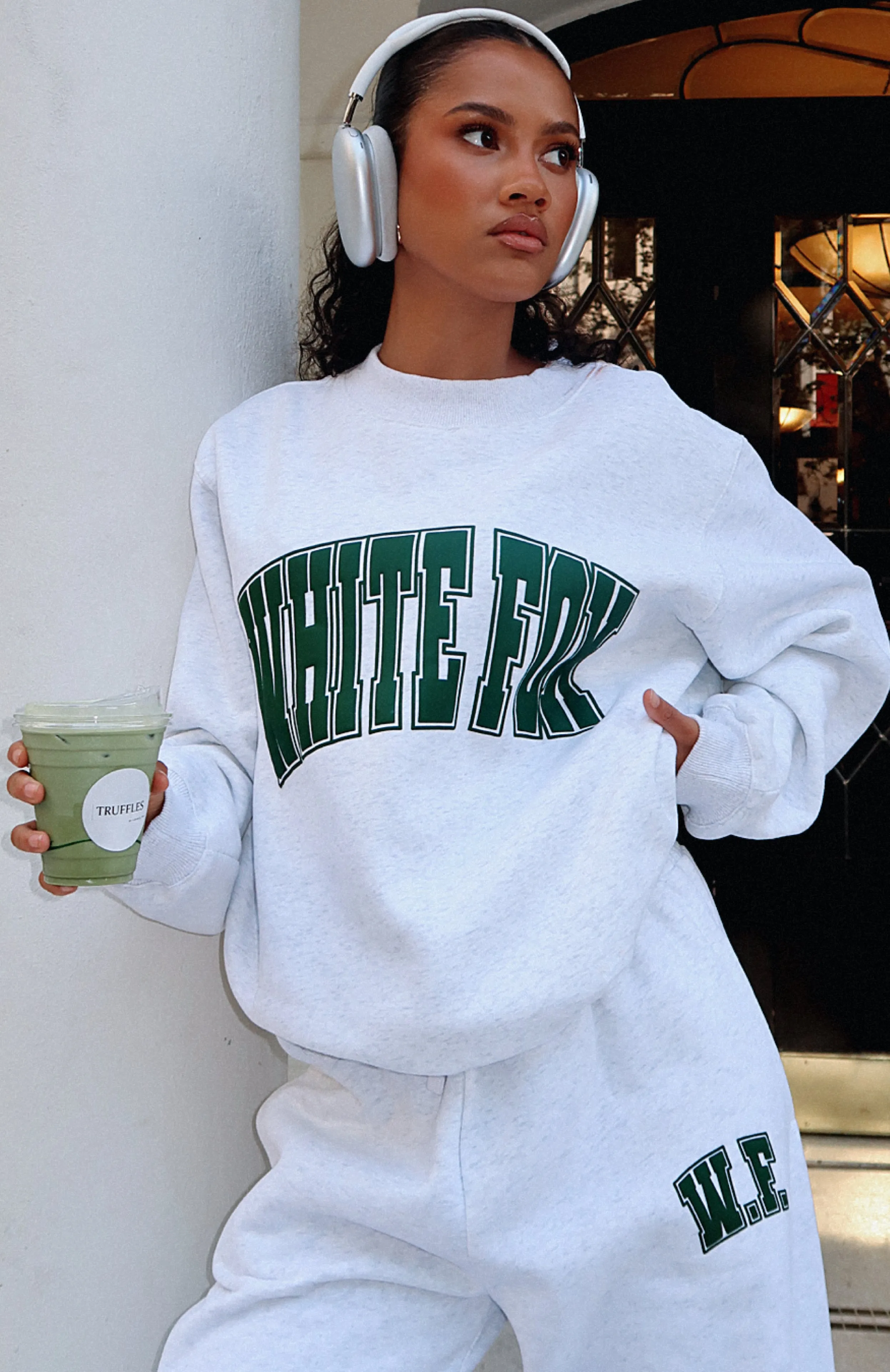 Decade Classics Varsity Oversized Sweater Grey Marle sold by White Fox Boutique