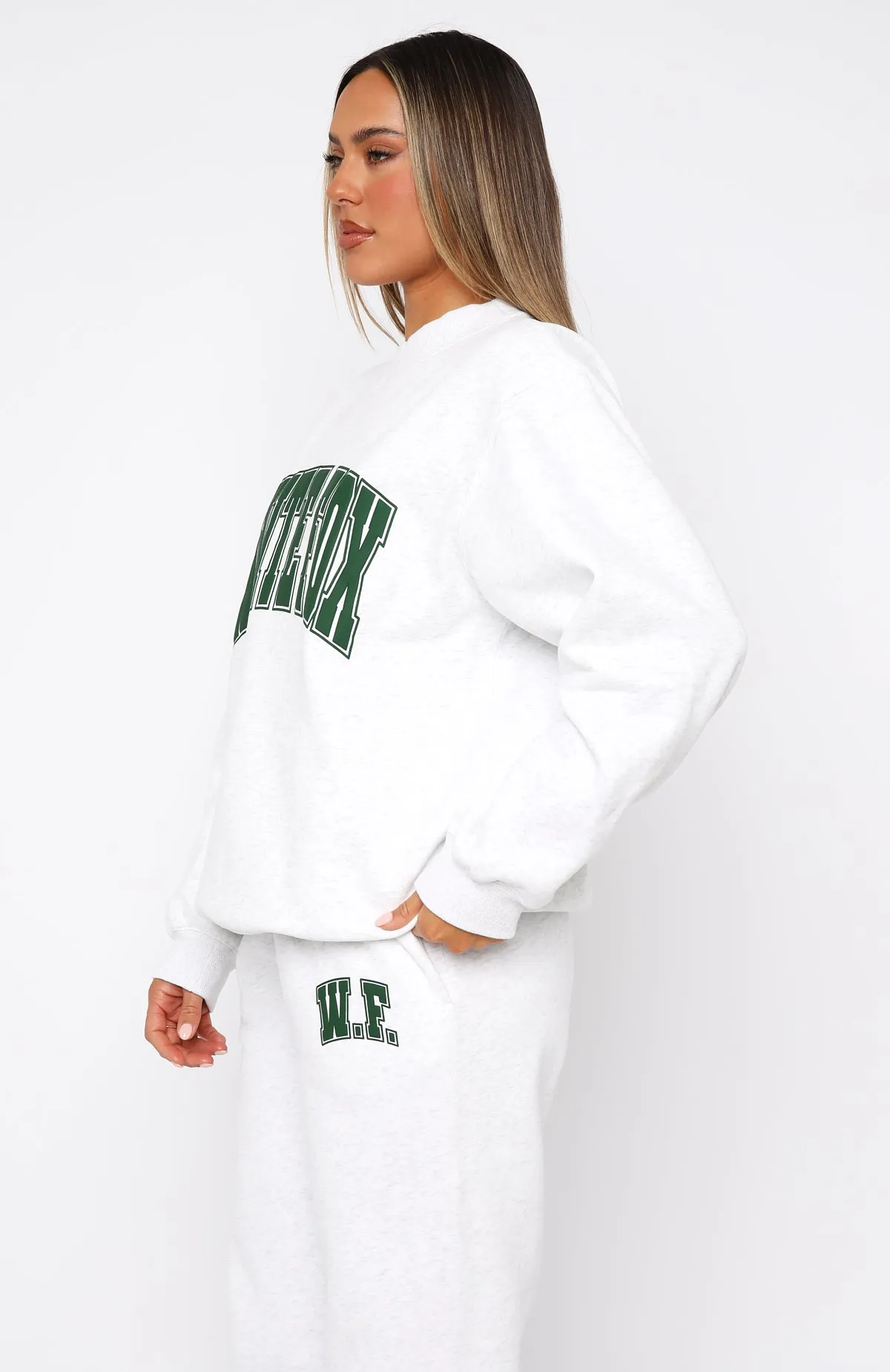 Decade Classics Varsity Oversized Sweater Grey Marle sold by White Fox Boutique product image thumbnail 3