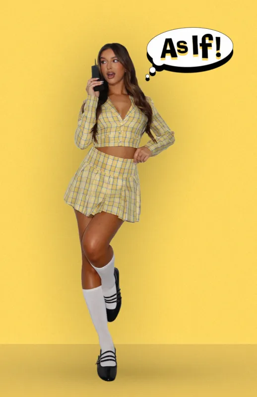 Ugh, As If! Blazer Set Yellow Check made by White Fox Boutique