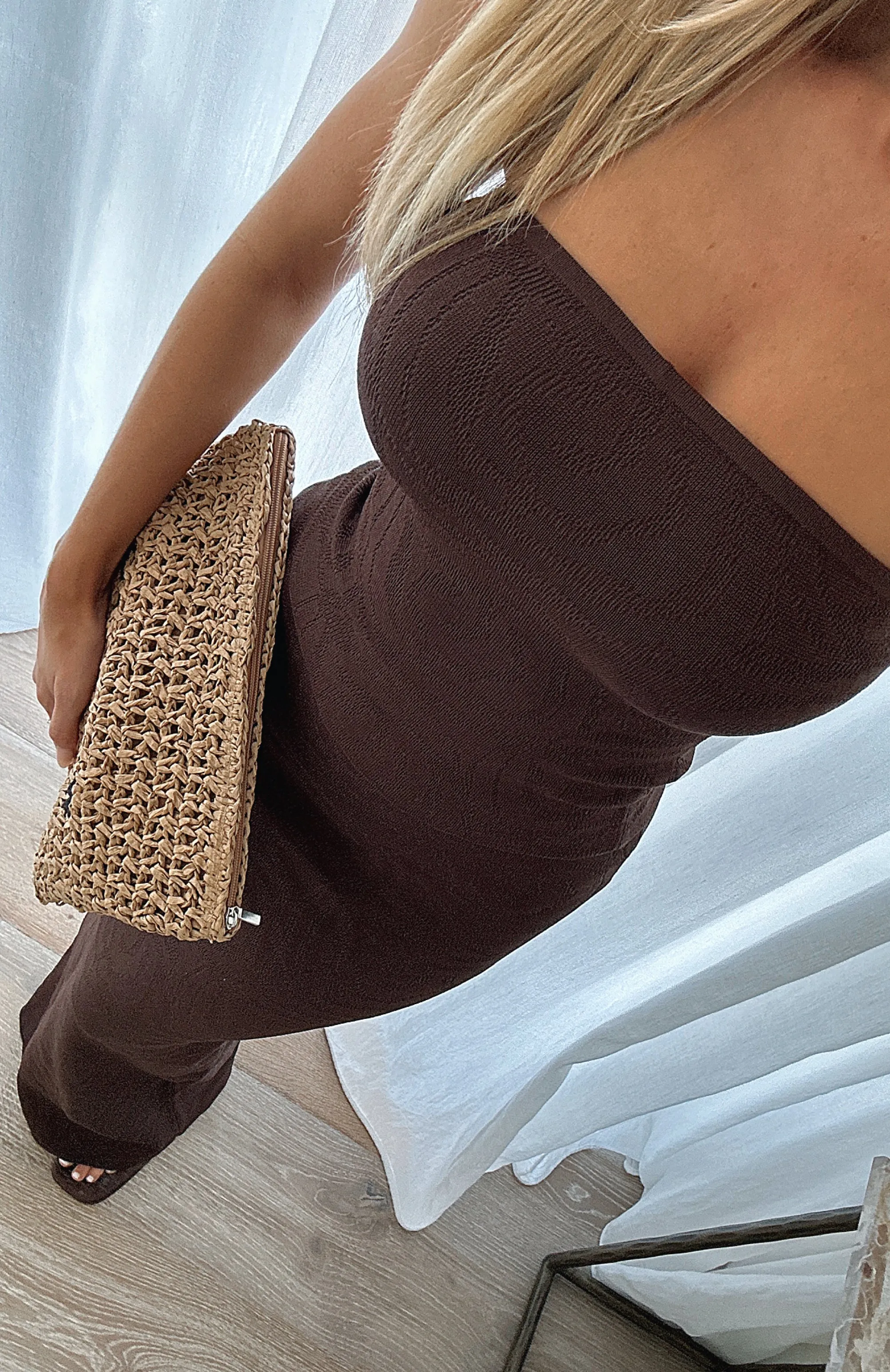 Still In Love With You Strapless Top Chocolate sold by White Fox Boutique