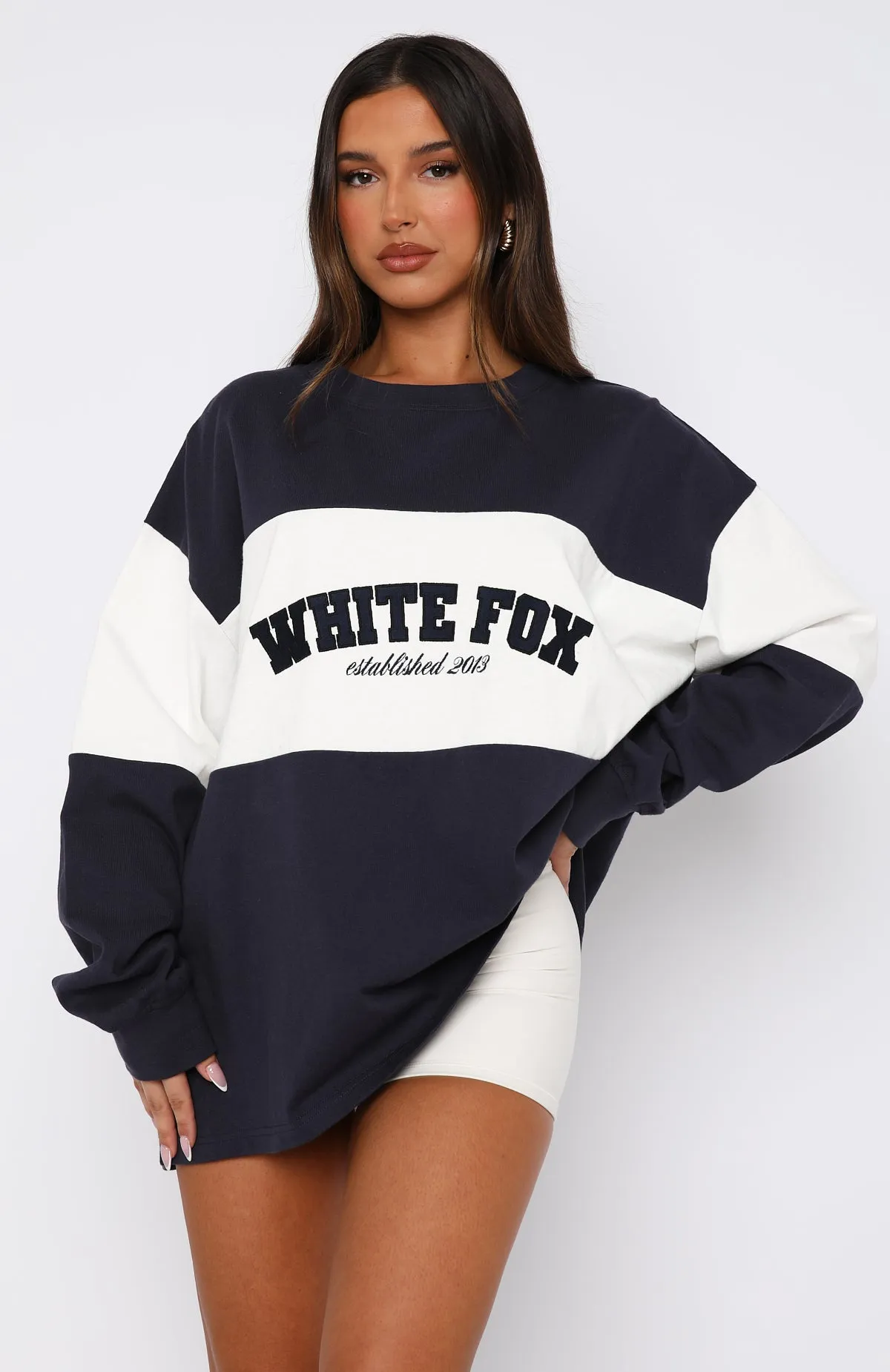 Need You More Long Sleeve Oversized Tee Navy sold by White Fox Boutique product image thumbnail 2