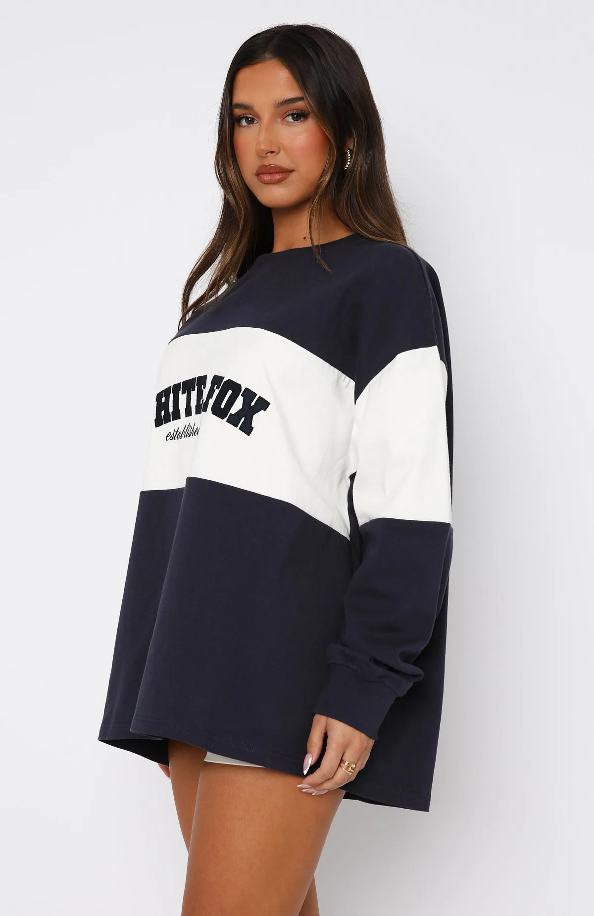 Need You More Long Sleeve Oversized Tee Navy sold by White Fox Boutique product image thumbnail 3
