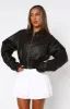 Wise Beyond PU Bomber Jacket Chocolate sold by White Fox Boutique