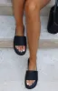 Lush Life Slides Black Woven sold by White Fox Boutique