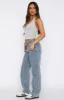 Lucy Low Rise Straight Leg Jeans Mid Blue sold by White Fox Boutique
