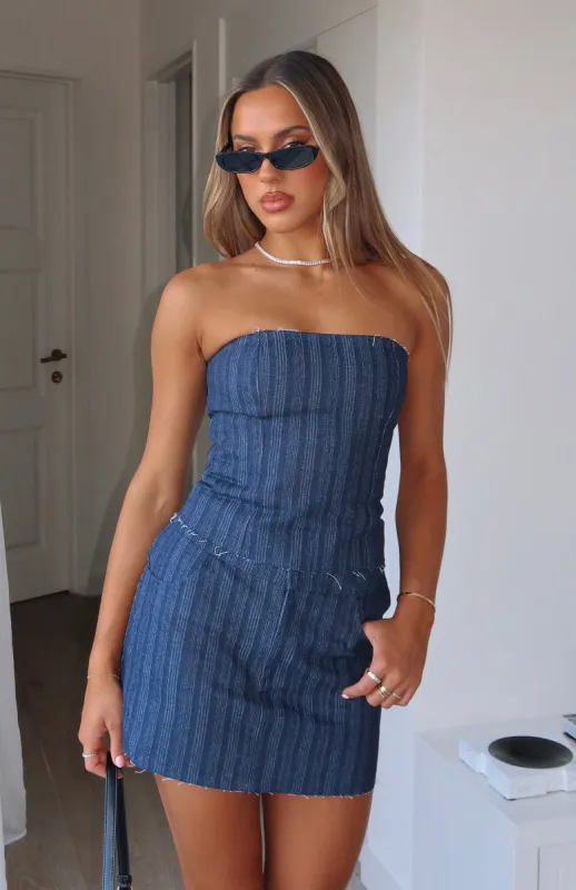 Don't Look Mini Skirt Navy sold by White Fox Boutique