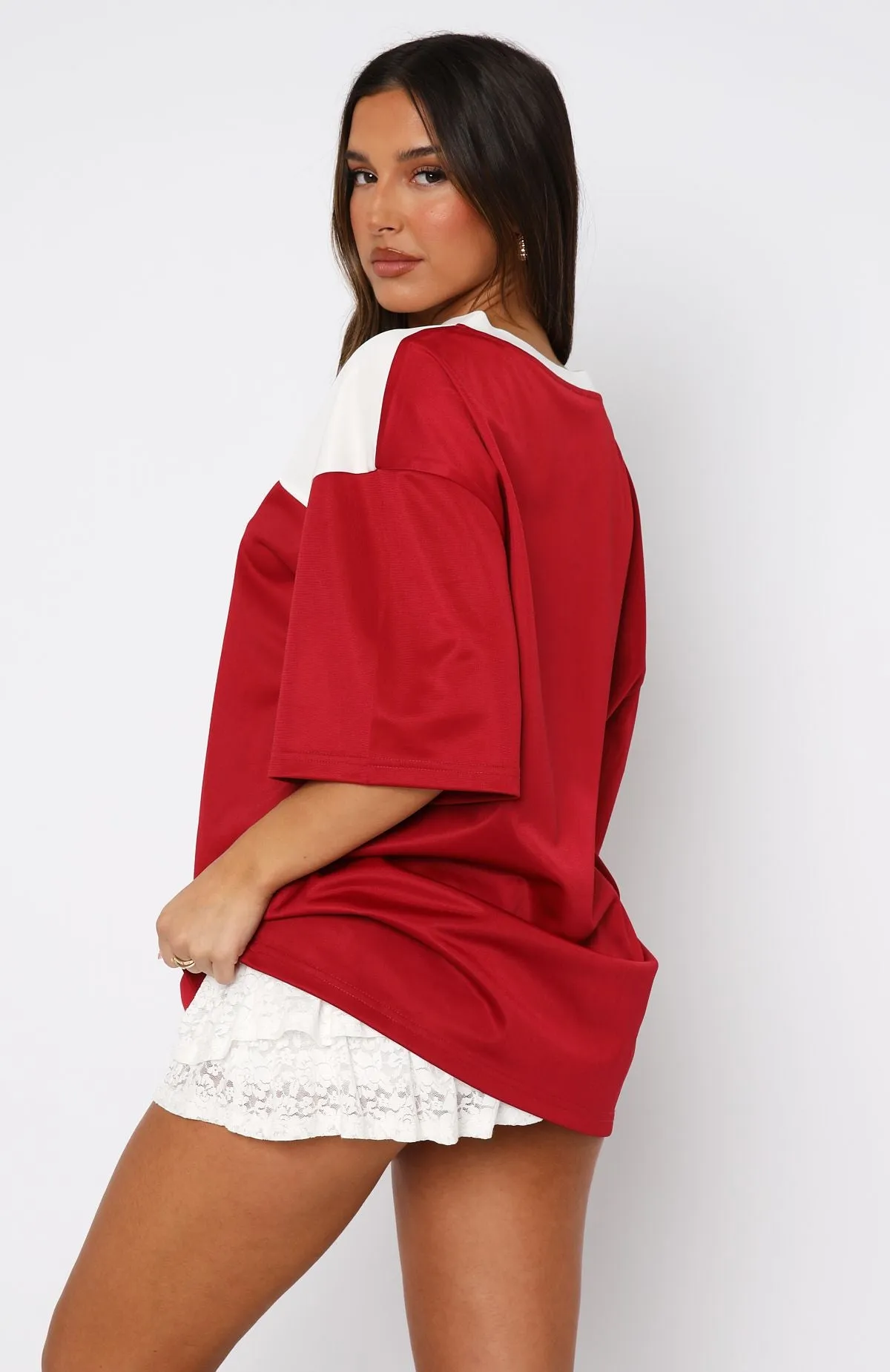Don't Like To Lose Oversized Jersey Maroon sold by White Fox Boutique product image thumbnail 4