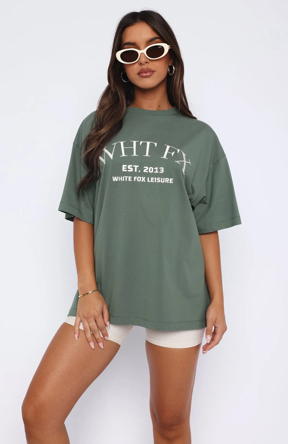 Caught Up On It Oversized Tee Dusty Olive sold by White Fox Boutique product image thumbnail 3